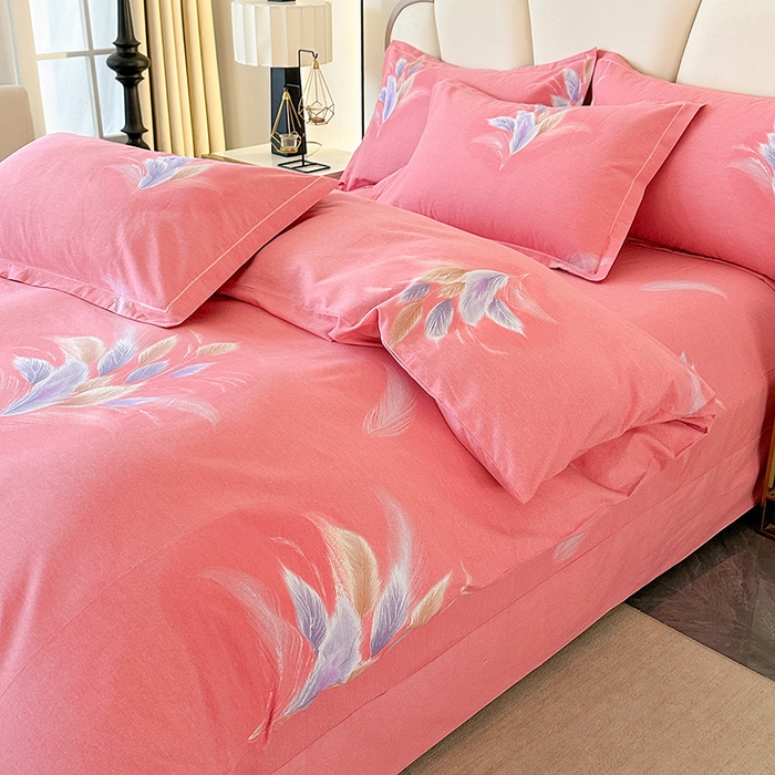 91家纺网 家纺一手货源 找家纺 橘姿 2025新款100%加厚全棉四件套纯棉四件套磨毛四件套礼盒装（控价不低于170） 春风恋影