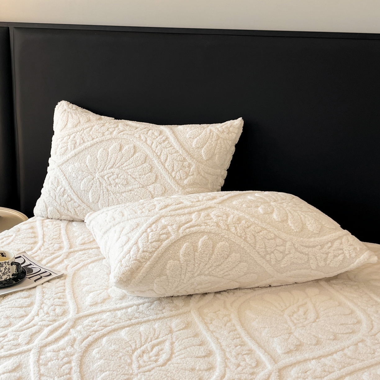 91家纺网 家纺一手货源 找家纺 （总）欧邦 2025新款提花塔芙绒床笠单床笠床笠单件-繁花