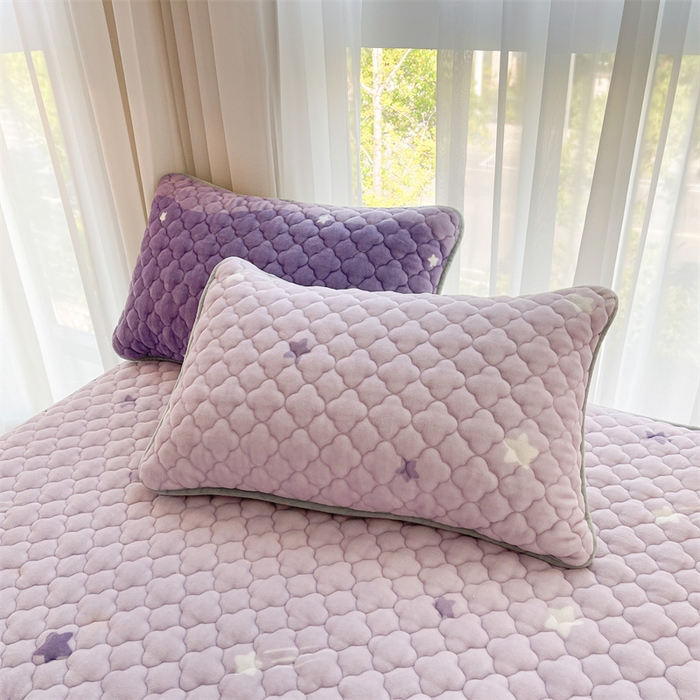 91家纺网 家纺一手货源 找家纺 康纳利 2025新款A类抗菌加厚牛奶绒印花夹棉床笠可搭配同款四件套 梦幻星空