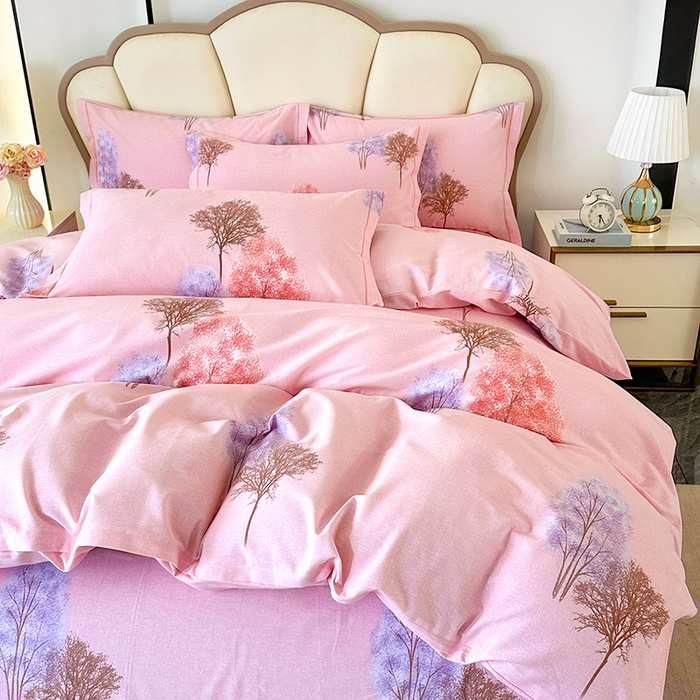 91家纺网 家纺一手货源 找家纺 橘姿 2025新款100%加厚全棉四件套纯棉四件套磨毛四件套礼盒装（控价不低于170） 树影漫漫