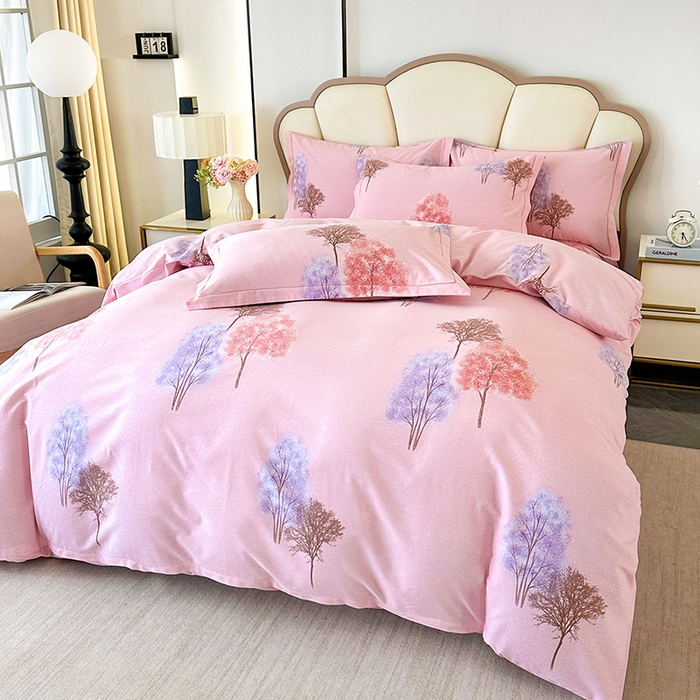 91家纺网 家纺一手货源 找家纺 橘姿 2025新款100%加厚全棉四件套纯棉四件套磨毛四件套礼盒装（控价不低于170） 树影漫漫