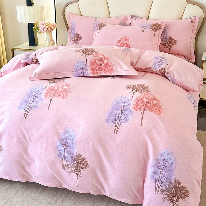 91家纺网 家纺一手货源 找家纺 橘姿 2025新款100%加厚全棉四件套纯棉四件套磨毛四件套礼盒装（控价不低于170） 树影漫漫