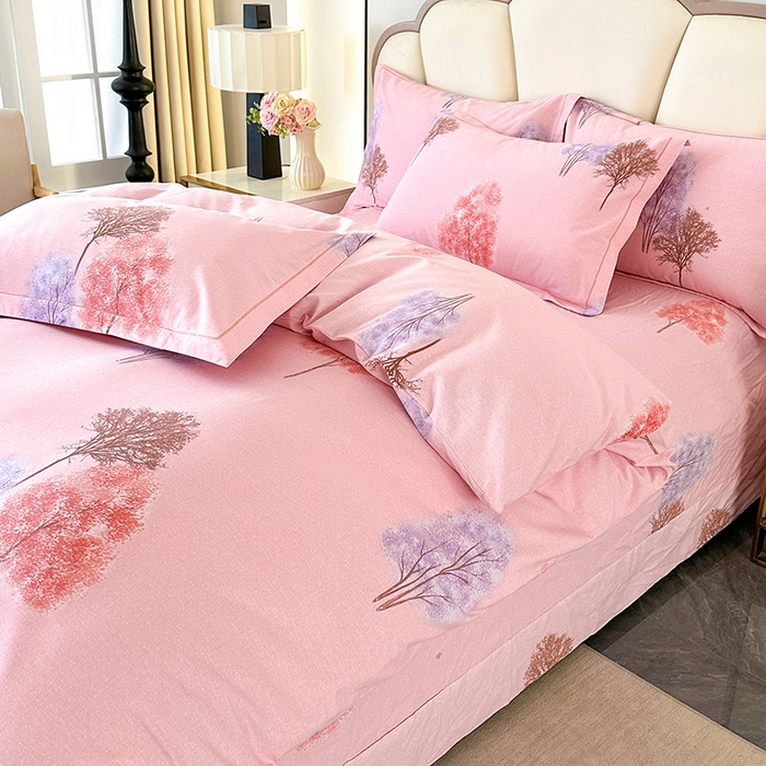 91家纺网 家纺一手货源 找家纺 橘姿 2025新款100%加厚全棉四件套纯棉四件套磨毛四件套礼盒装（控价不低于170） 树影漫漫