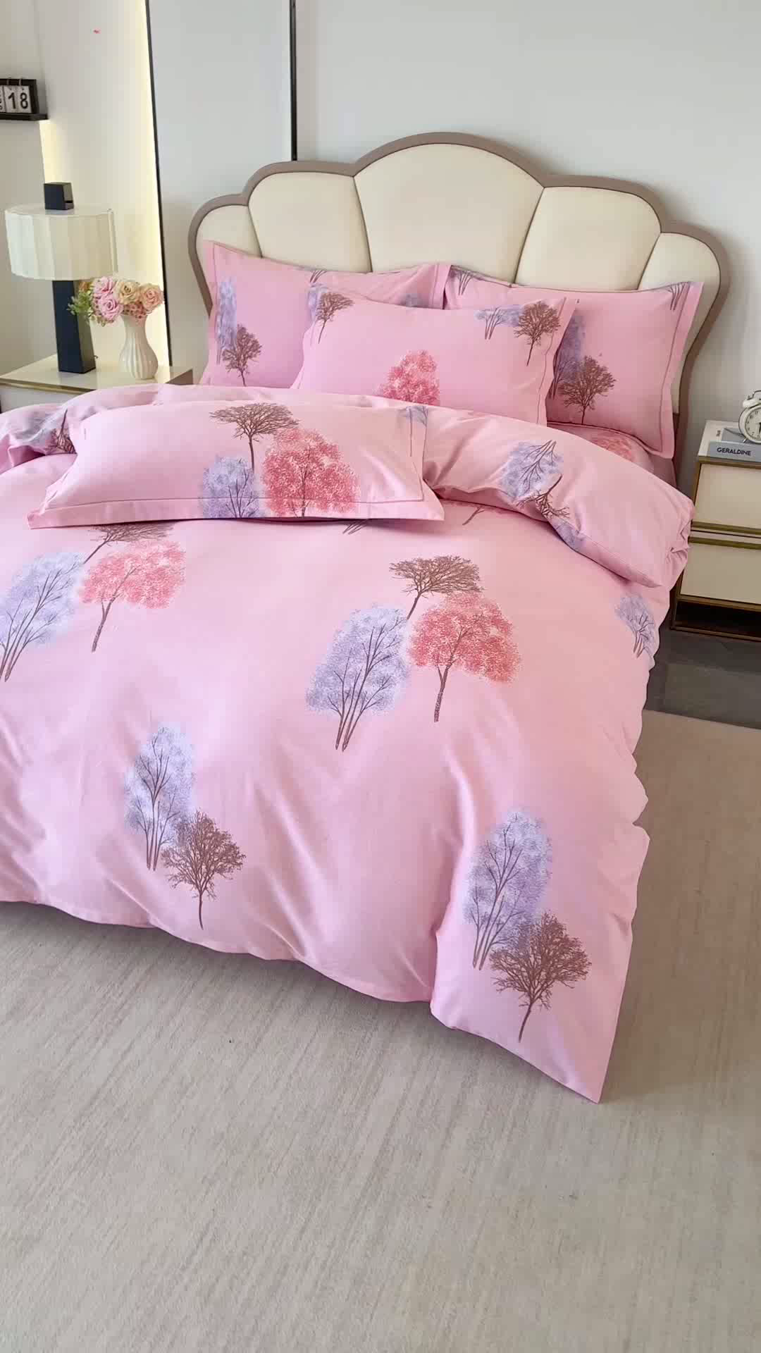 91家纺网 家纺一手货源 找家纺 橘姿 2025新款100%加厚全棉四件套纯棉四件套磨毛四件套礼盒装（控价不低于170） 树影漫漫