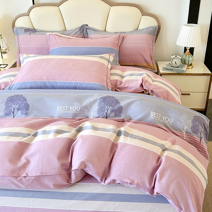 91家纺网 家纺一手货源 找家纺 橘姿 2025新款100%加厚全棉四件套纯棉四件套磨毛四件套礼盒装（控价不低于170） 树影情怀粉