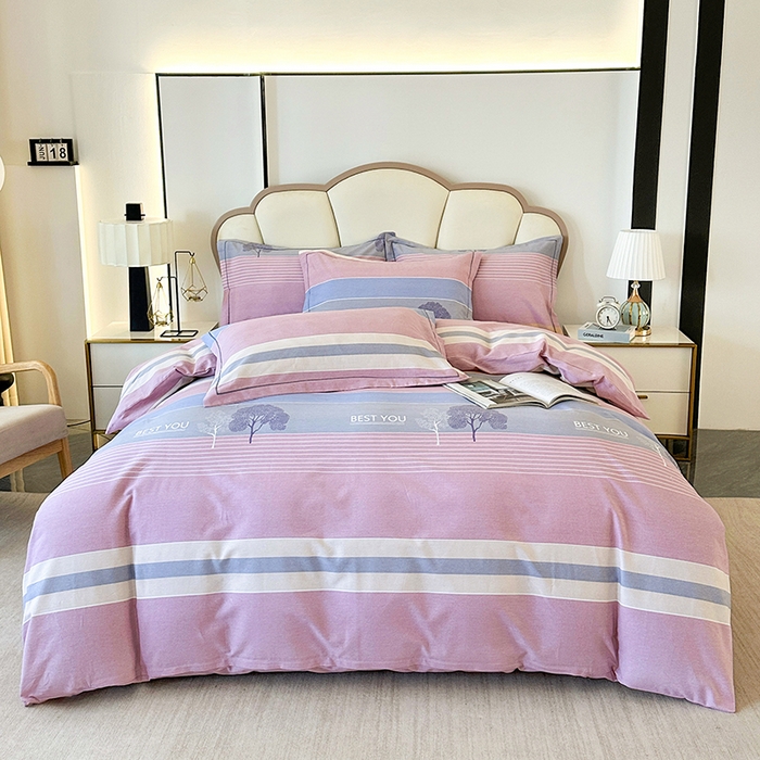 91家纺网 家纺一手货源 找家纺 橘姿 2025新款100%加厚全棉四件套纯棉四件套磨毛四件套礼盒装（控价不低于170） 树影情怀粉