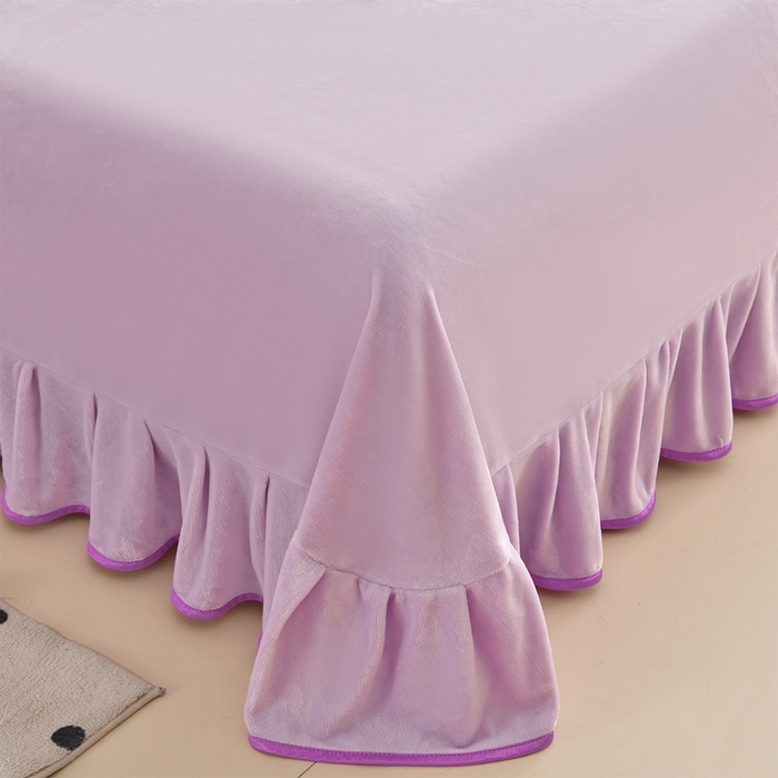 91家纺网 家纺一手货源 找家纺 赫本 2025新品8斤爆品牛奶绒四件套床裙款金雕绒法莱绒四套件 丽芙