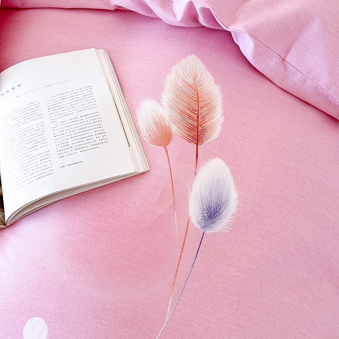 91家纺网 家纺一手货源 找家纺 橘姿 2025新款100%加厚全棉四件套纯棉四件套磨毛四件套礼盒装（控价不低于170） 夏花