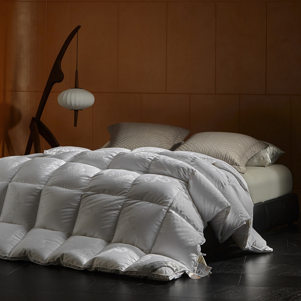 91家纺网 家纺一手货源 找家纺 暖羽屋羽绒馆 2025新款羽毛被子 95白鹅绒丝被芯  羽绒被 加厚冬被 雅馨 白色