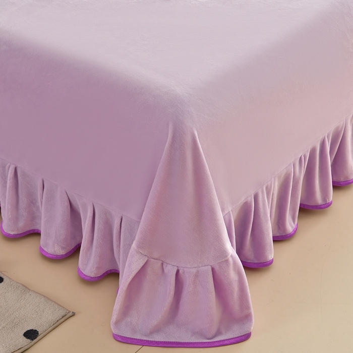 91家纺网 家纺一手货源 找家纺 赫本 2025新品8斤爆品牛奶绒四件套床裙款金雕绒法莱绒四套件 蔷薇