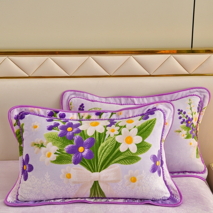 91家纺网 家纺一手货源 找家纺 赫本 2025新品8斤爆品牛奶绒四件套床裙款金雕绒法莱绒四套件 蔷薇