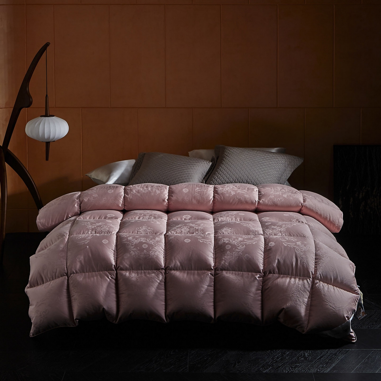 91家纺网 家纺一手货源 找家纺 暖羽屋羽绒馆 2025新款羽毛被子 95白鹅绒丝被芯  羽绒被 加厚冬被 雅馨 豆沙