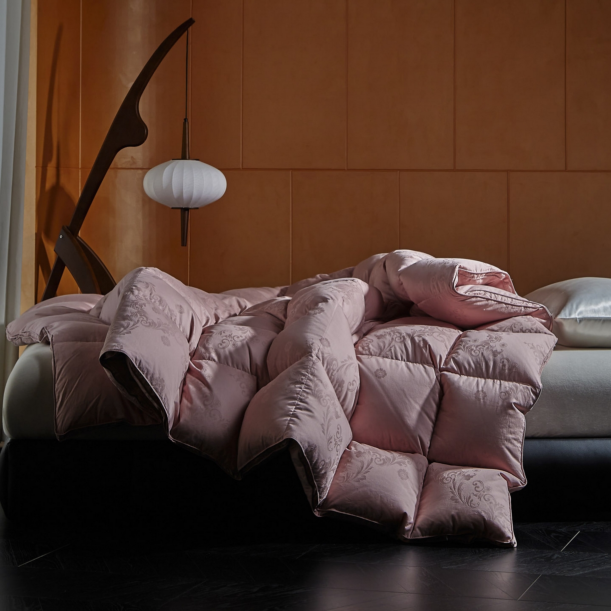 91家纺网 家纺一手货源 找家纺 暖羽屋羽绒馆 2025新款羽毛被子 95白鹅绒丝被芯  羽绒被 加厚冬被 雅馨 豆沙