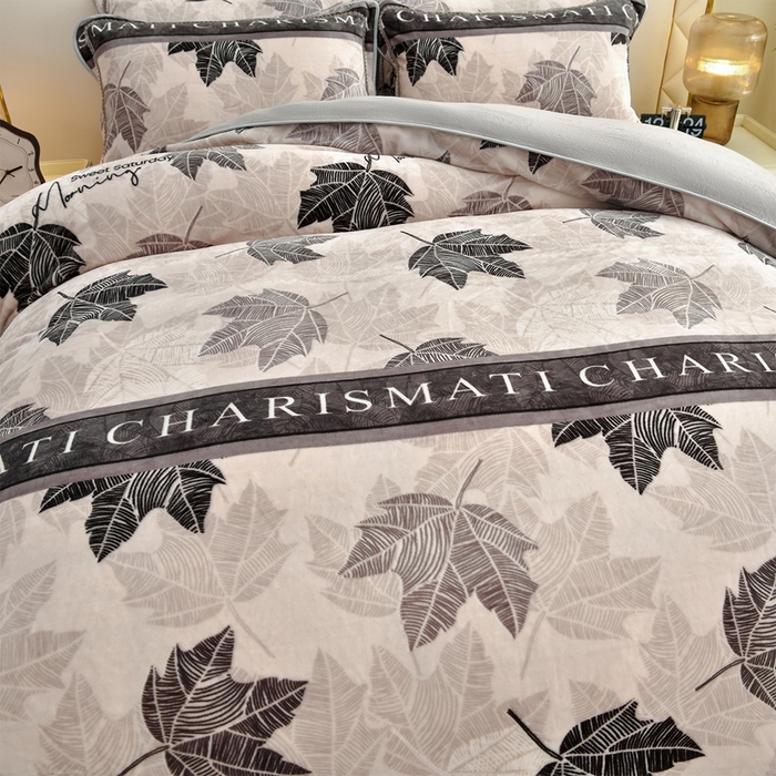 91家纺网 家纺一手货源 找家纺 赫本 2025新品8斤爆品牛奶绒四件套床裙款金雕绒法莱绒四套件 秋枫