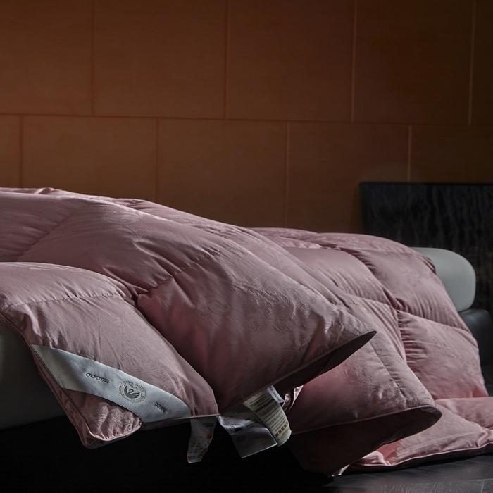 91家纺网 家纺一手货源 找家纺 暖羽屋羽绒馆 2025新款羽毛被子 95白鹅绒丝被芯  羽绒被 加厚冬被 雅馨 浅棕