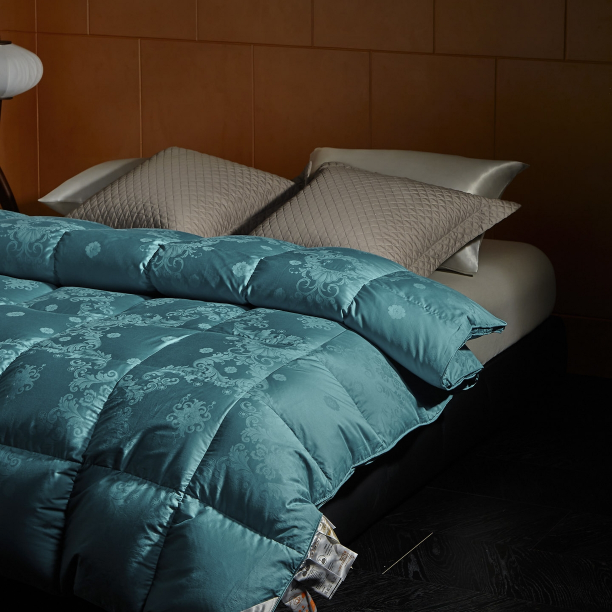 91家纺网 家纺一手货源 找家纺 暖羽屋羽绒馆 2025新款羽毛被子 95白鹅绒丝被芯  羽绒被 加厚冬被 雅馨 青蓝