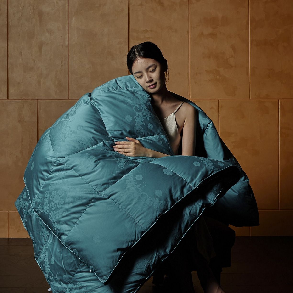 91家纺网 家纺一手货源 找家纺 暖羽屋羽绒馆 2025新款羽毛被子 95白鹅绒丝被芯  羽绒被 加厚冬被 雅馨 青蓝