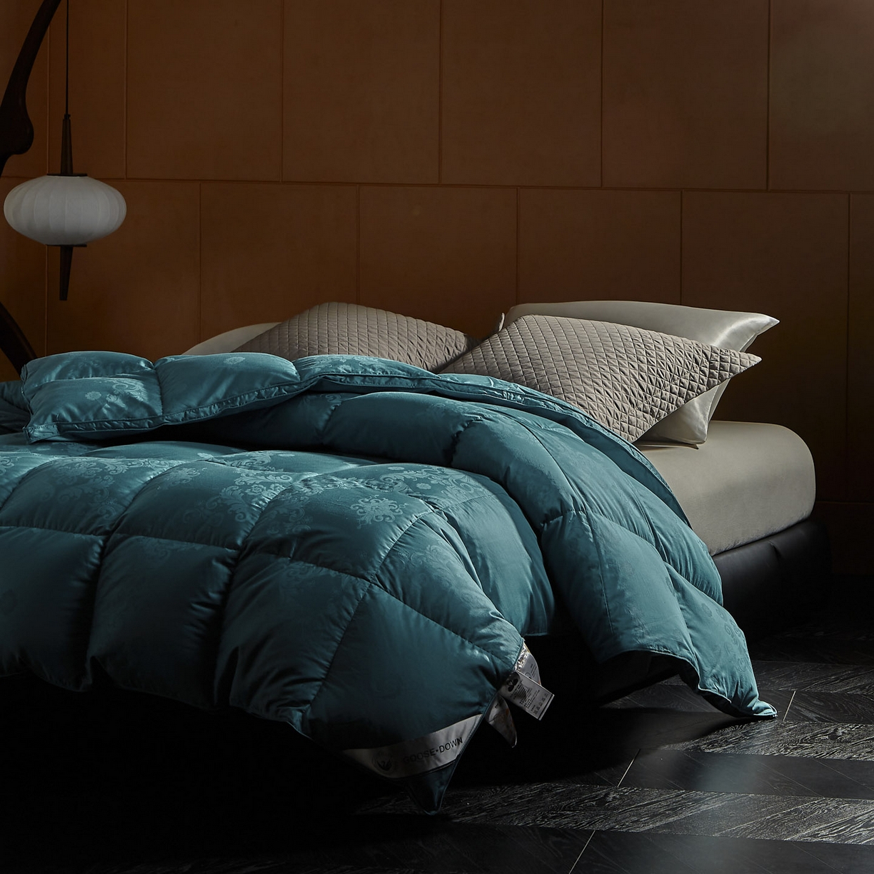 91家纺网 家纺一手货源 找家纺 暖羽屋羽绒馆 2025新款羽毛被子 95白鹅绒丝被芯  羽绒被 加厚冬被 雅馨 青蓝