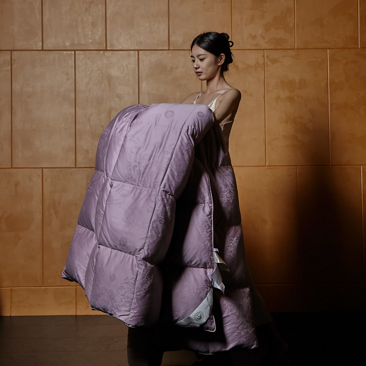 暖羽屋羽绒馆 2025新款羽毛被子 95白鹅绒丝被芯  羽绒被 加厚冬被 雅馨 紫色