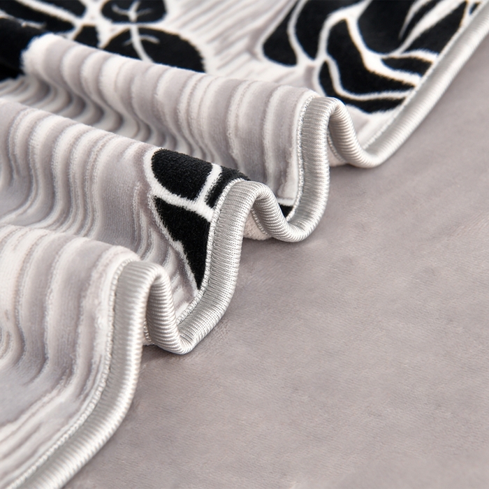 91家纺网 家纺一手货源 找家纺 赫本 2025新品8斤爆品牛奶绒四件套床裙款金雕绒法莱绒四套件 星慕-灰