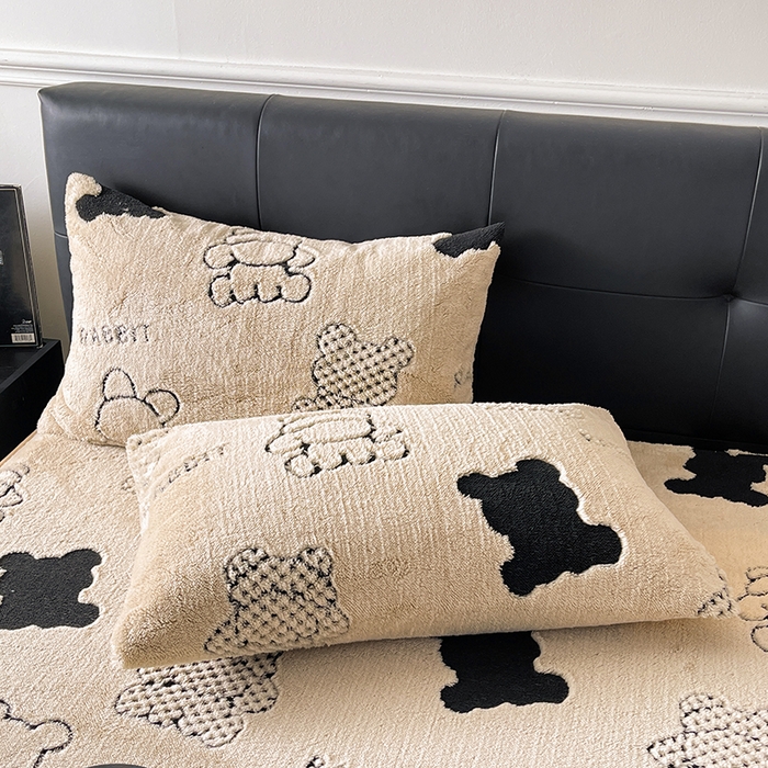 91家纺网 家纺一手货源 找家纺 （总）欧邦 2025新款阳离子舒棉绒牛奶绒床笠单床笠床笠单件-可可熊