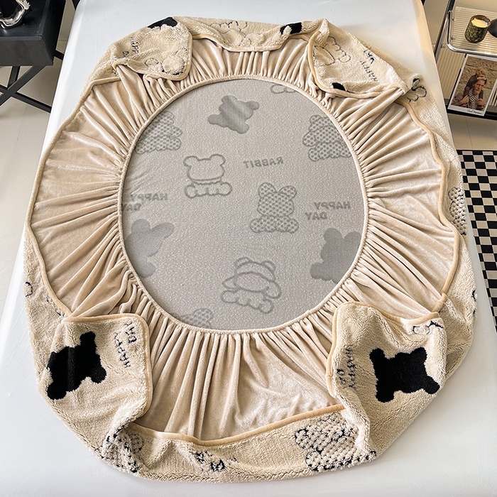 91家纺网 家纺一手货源 找家纺 （总）欧邦 2025新款阳离子舒棉绒牛奶绒床笠单床笠床笠单件-可可熊