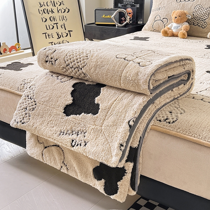 91家纺网 家纺一手货源 找家纺 （总）欧邦 2025新款阳离子舒棉绒牛奶绒床笠单床笠床笠单件-可可熊