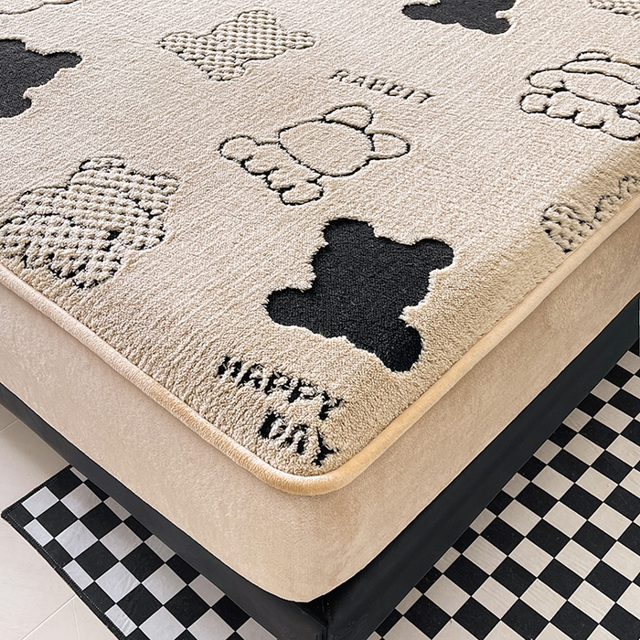 91家纺网 家纺一手货源 找家纺 （总）欧邦 2025新款阳离子舒棉绒牛奶绒床笠单床笠床笠单件-可可熊