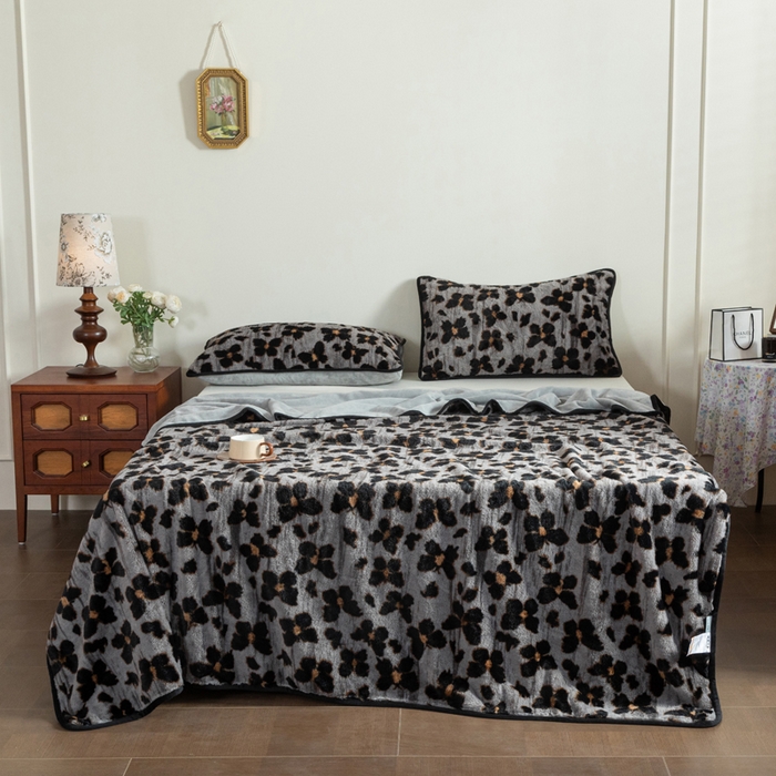 库里梦家纺 2025新款跨境专供网红直播热款加厚兔毛绒毯可定做尺寸 蝴蝶梦-灰