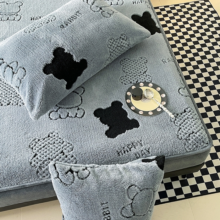 91家纺网 家纺一手货源 找家纺 欧邦 2025新款阳离子舒棉绒牛奶绒床笠单床笠床笠单件-可可熊 可可熊-蓝灰