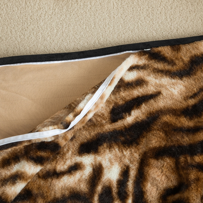 91家纺网 家纺一手货源 找家纺 库里梦家纺 2025新款跨境专供网红直播热款加厚兔毛绒毯可定做尺寸 虎皮纹