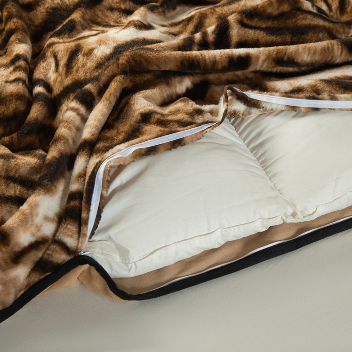 91家纺网 家纺一手货源 找家纺 库里梦家纺 2025新款跨境专供网红直播热款加厚兔毛绒毯可定做尺寸 虎皮纹