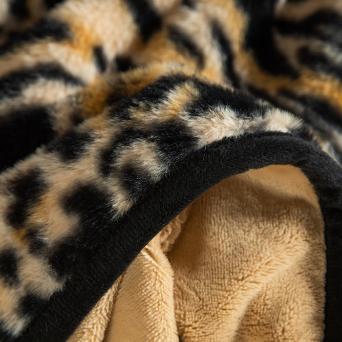 91家纺网 家纺一手货源 找家纺 库里梦家纺 2025新款跨境专供网红直播热款加厚兔毛绒毯可定做尺寸 豹点纹