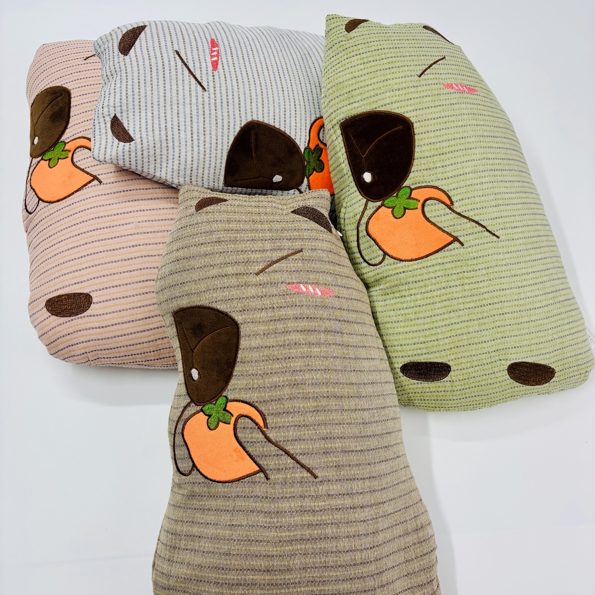 （总）露函 2025新款卡皮巴拉绣花款全棉双层纱荞麦枕