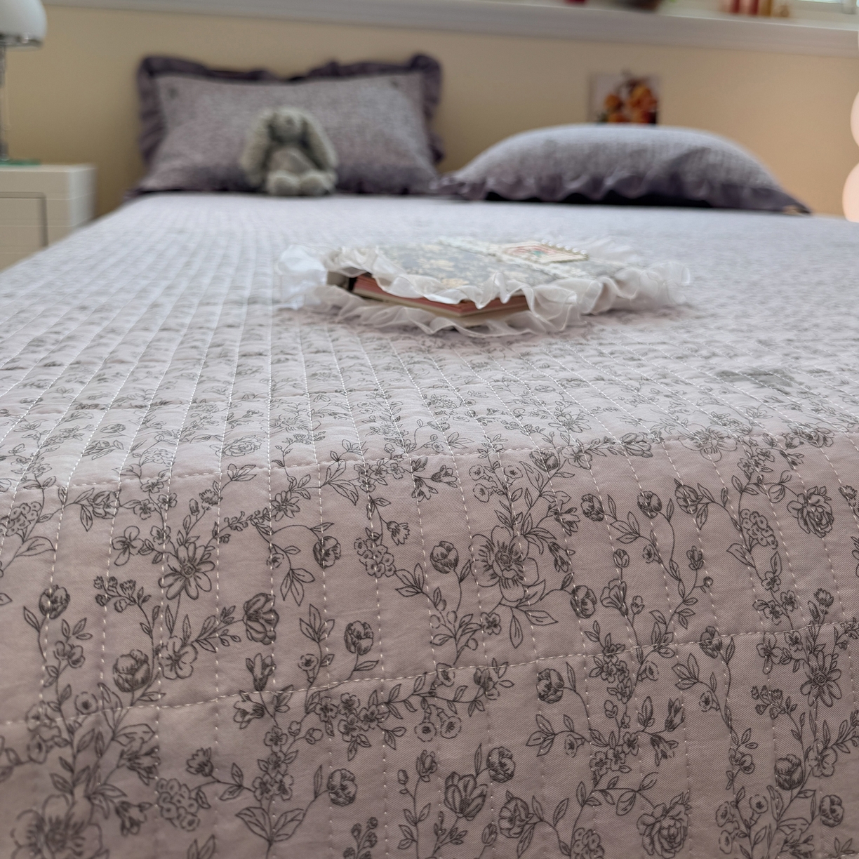 91家纺网 家纺一手货源 找家纺 （总）一加一 2025新款软糯亲肤印花床盖三件套