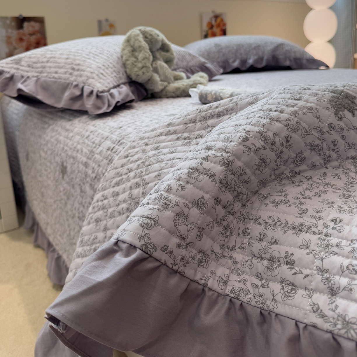 91家纺网 家纺一手货源 找家纺 一加一 2025新款软糯亲肤印花床盖三件套 巴洛克之恋