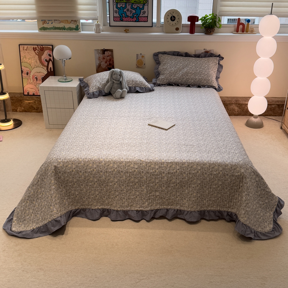 91家纺网 家纺一手货源 找家纺 一加一 2025新款软糯亲肤印花床盖三件套 秋日记忆