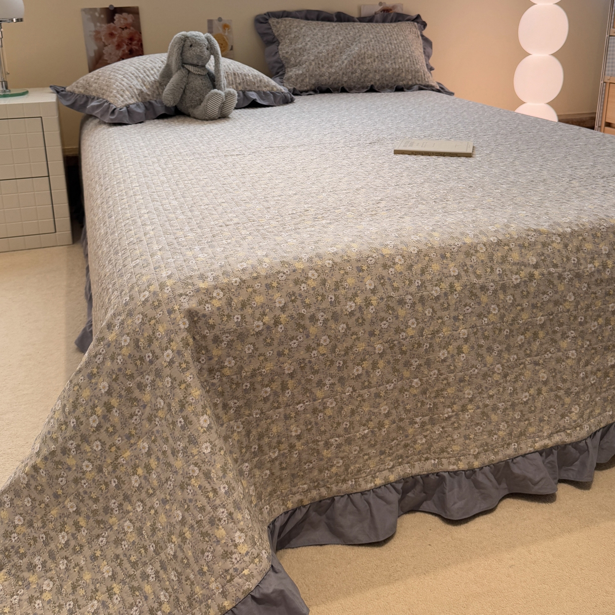 91家纺网 家纺一手货源 找家纺 一加一 2025新款软糯亲肤印花床盖三件套 秋日记忆