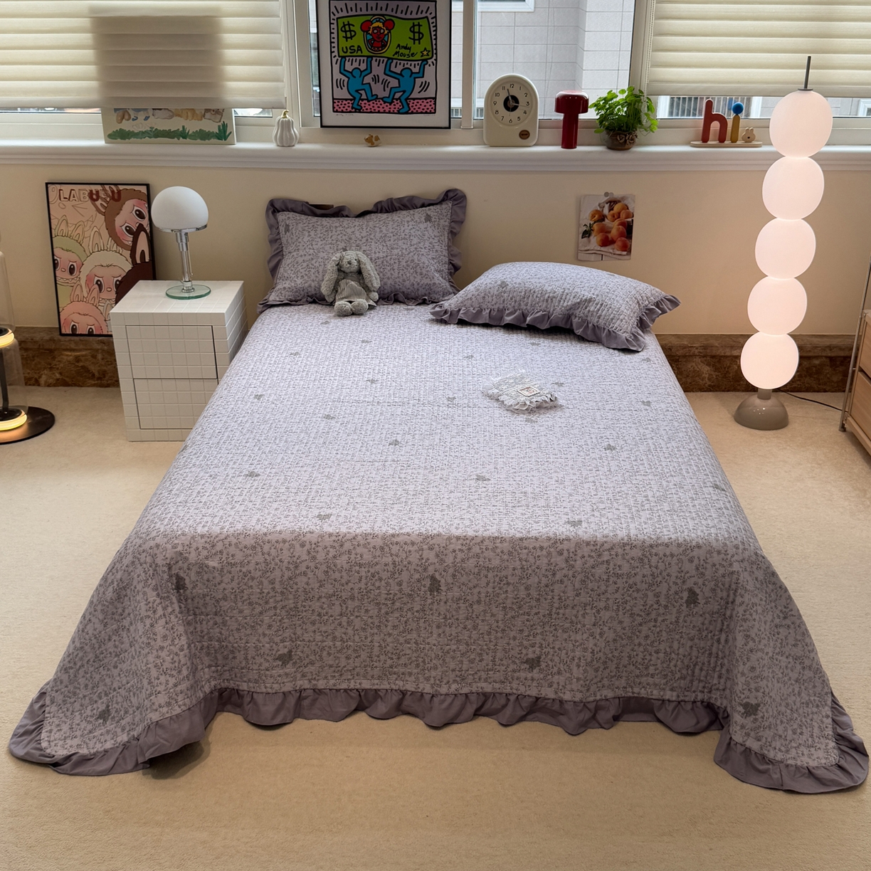 91家纺网 家纺一手货源 找家纺 一加一 2025新款软糯亲肤印花床盖三件套 巴洛克之恋