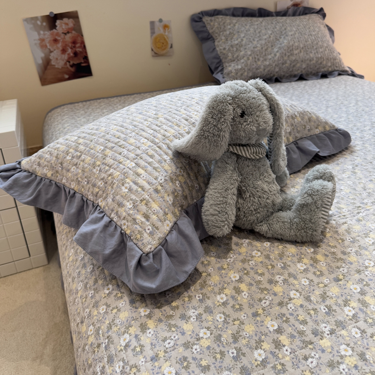 91家纺网 家纺一手货源 找家纺 一加一 2025新款软糯亲肤印花床盖三件套 秋日记忆