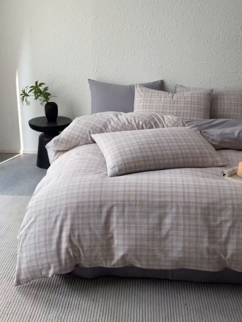 91家纺网 家纺一手货源 找家纺 （总）曲之慕 2025新款亲肤舒适全棉纯棉色织水洗棉四件套