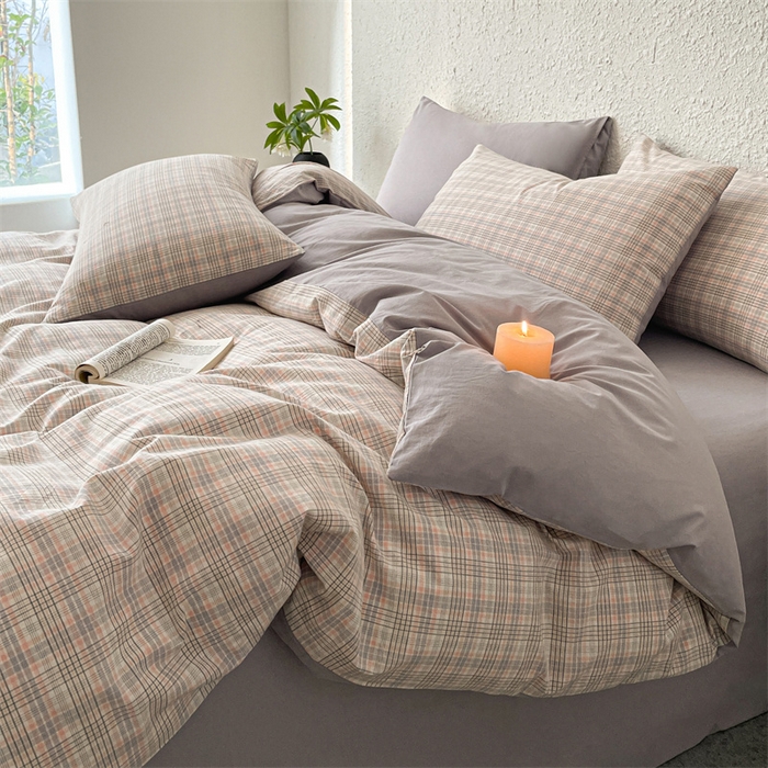 91家纺网 家纺一手货源 找家纺 （总）曲之慕 2025新款亲肤舒适全棉纯棉色织水洗棉四件套