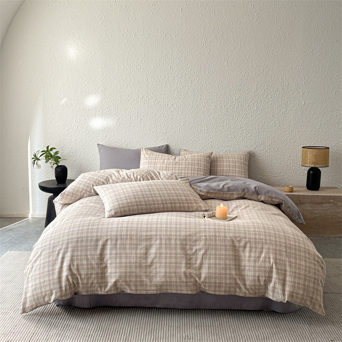 91家纺网 家纺一手货源 找家纺 （总）曲之慕 2025新款亲肤舒适全棉纯棉色织水洗棉四件套