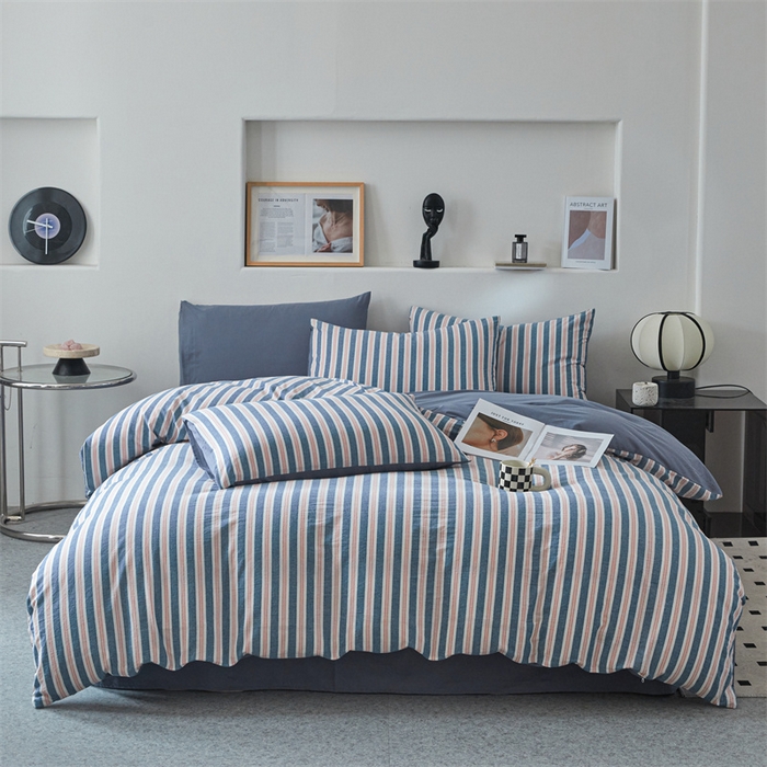 91家纺网 家纺一手货源 找家纺 （总）曲之慕 2025新款亲肤舒适全棉纯棉色织水洗棉四件套