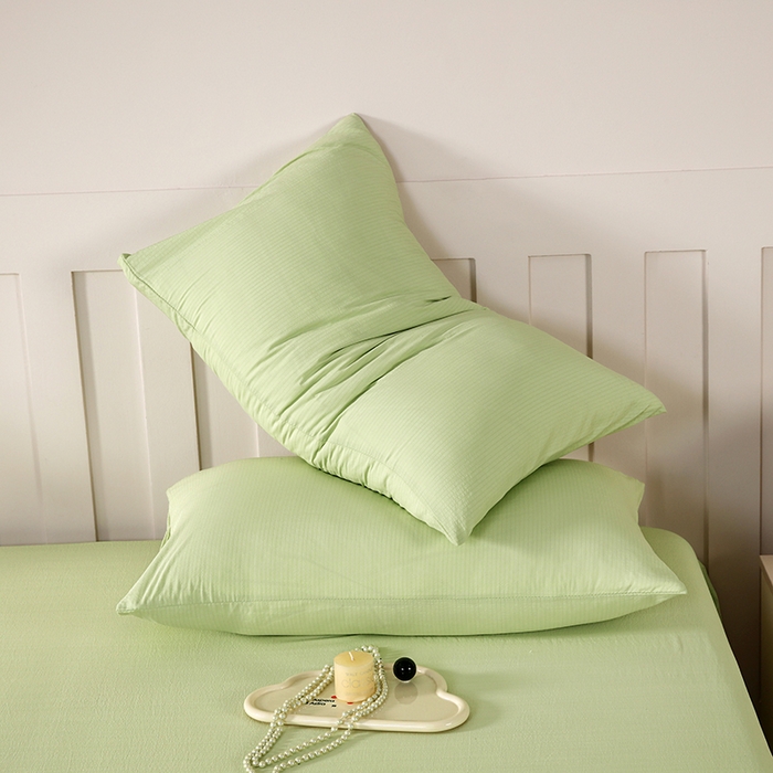 91家纺网 家纺一手货源 找家纺 （总）一诺家居 2025新款A类云感棉双层纱纯色床单针织棉母婴级裸睡木棉床单三件套 量大可优惠