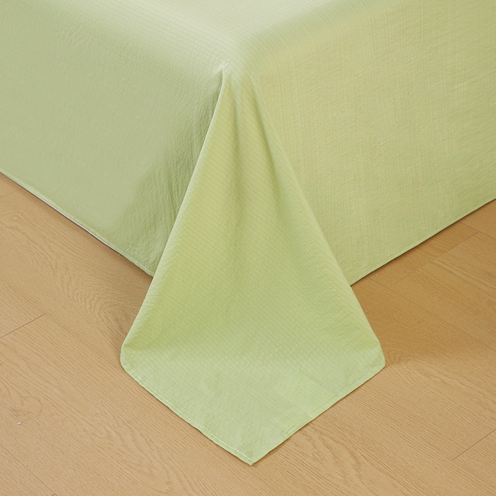 91家纺网 家纺一手货源 找家纺 （总）一诺家居 2025新款A类云感棉双层纱纯色床单针织棉母婴级裸睡木棉床单三件套 量大可优惠