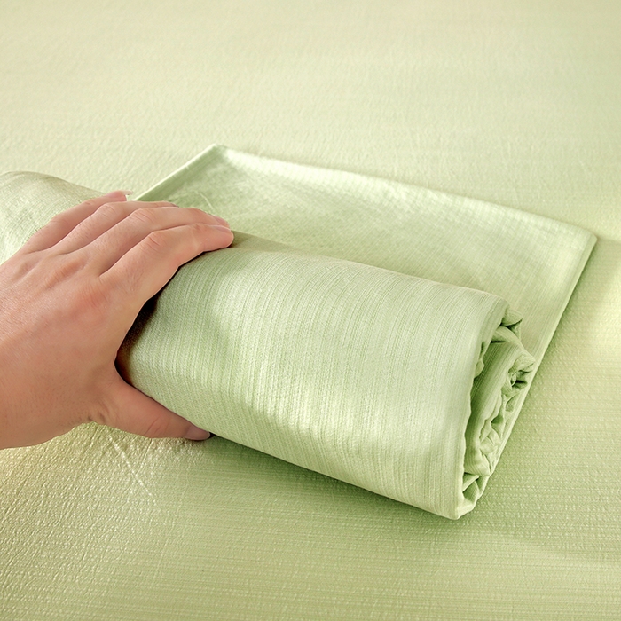 91家纺网 家纺一手货源 找家纺 （总）一诺家居 2025新款A类云感棉双层纱纯色床单针织棉母婴级裸睡木棉床单三件套 量大可优惠