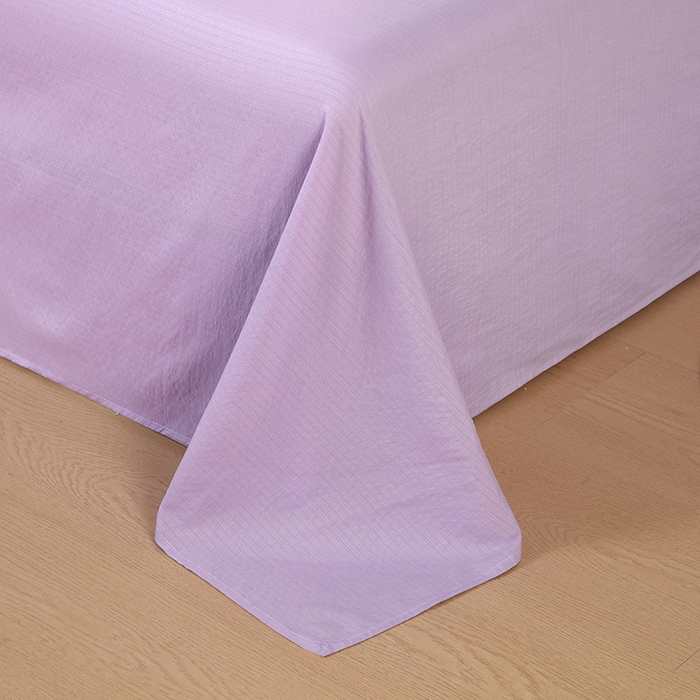 91家纺网 家纺一手货源 找家纺 一诺家居 2025新款A类云感棉双层纱纯色床单针织棉母婴级裸睡木棉床单三件套 量大可优惠 熏衣紫