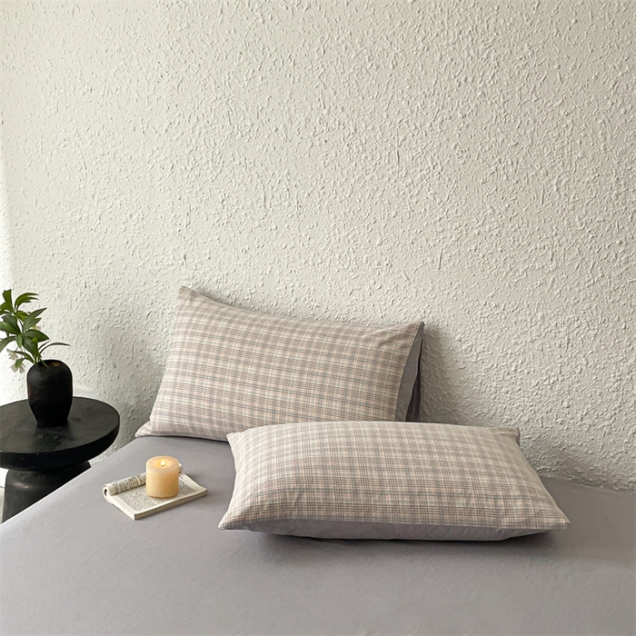 91家纺网 家纺一手货源 找家纺 曲之慕 2025新款亲肤舒适全棉纯棉色织水洗棉四件套 丛草集-粉