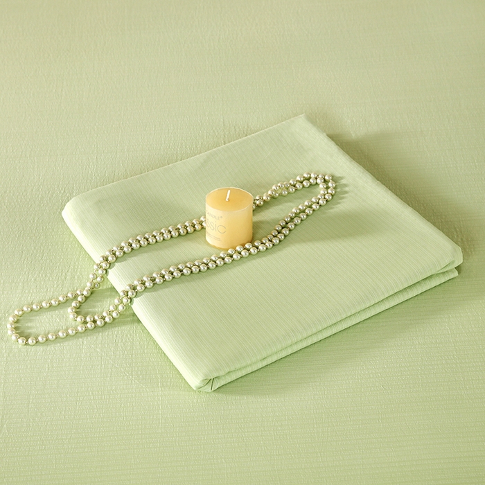 91家纺网 家纺一手货源 找家纺 一诺家居 2025新款A类云感棉双层纱纯色床单针织棉母婴级裸睡木棉床单三件套 量大可优惠 豆蔻绿